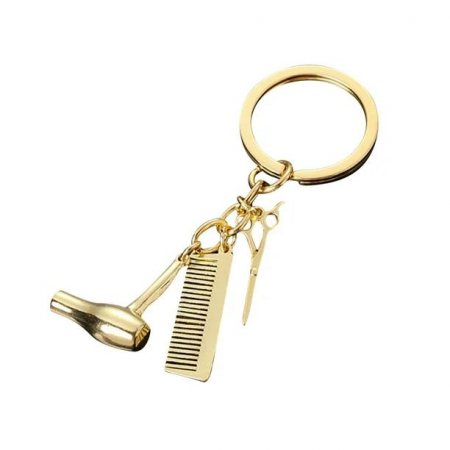 Breloc tip hair stylist din inox, doua culori – Accesoriu elegant pentru stilisti si pasionati de frizerie,  [2]