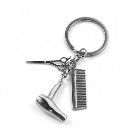Breloc tip hair stylist din inox, doua culori – Accesoriu elegant pentru stilisti si pasionati de frizerie,  [3]