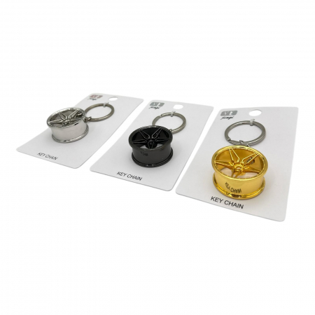 Breloc tip janta auto din inox, trei culori – Accesoriu auto elegant si original pentru chei,  [1]