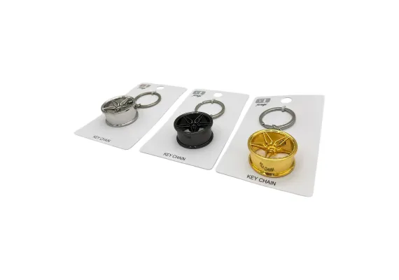 Haine si accesorii Engros - Breloc tip janta auto din inox, trei culori – Accesoriu auto elegant si original pentru chei, 