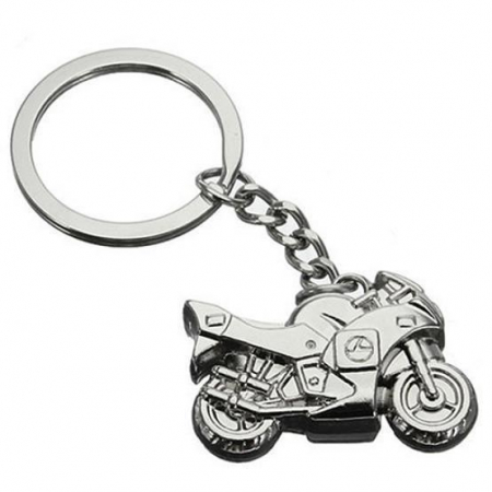 Breloc tip motocicleta din inox, doua culori – Accesoriu original pentru pasionatii de motoare,  [1]