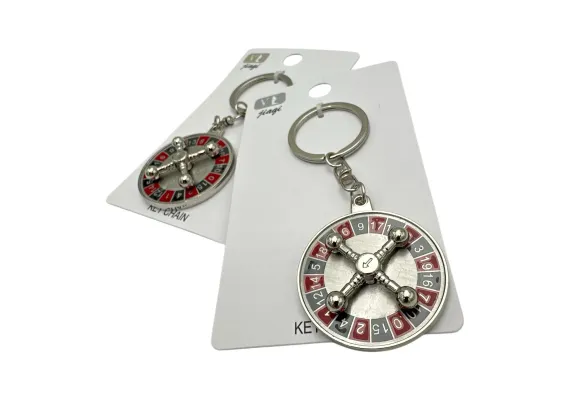 Haine si accesorii Engros - Breloc tip ruleta din inox – Accesoriu compact si util pentru chei, calitate superioara, 