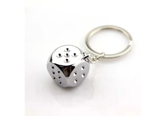 Haine si accesorii Engros - Breloc tip zar din inox – Accesoriu original si durabil pentru chei, calitate superioara, 