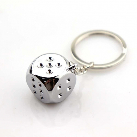 Breloc tip zar din inox – Accesoriu original si durabil pentru chei, calitate superioara,  [1]
