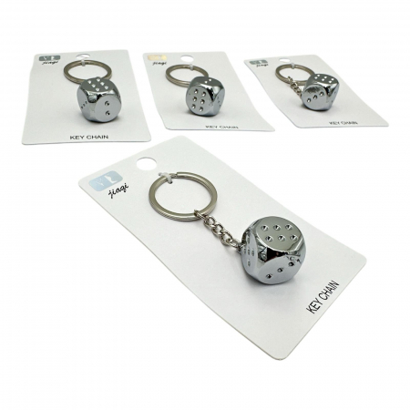Breloc tip zar din inox – Accesoriu original si durabil pentru chei, calitate superioara,  [4]
