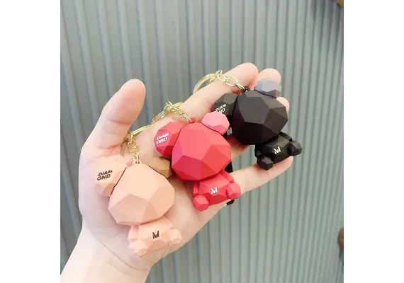 Articole pentru copii Engros - Brelocdin Silicon cu Figurina ursuleț diamond, diverse culori 