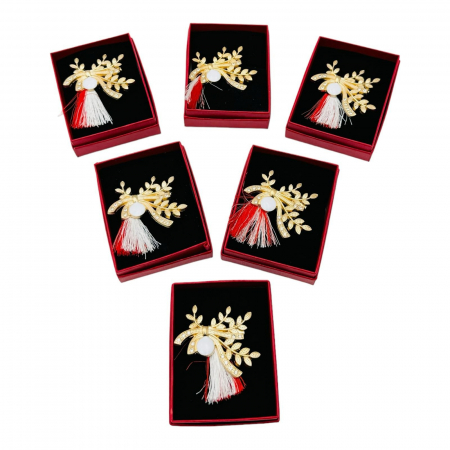 Brosa Aranjament Floral, marime mare, ambalata in cutie rosie, 8.5×6.5×2.5cm,   [3]