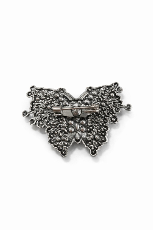 Brosa Fluture Multicolor Cristale Strasuri Argintiu Eleganta 5x3 cm [2]