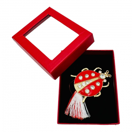 Brosa Gargarita Norocoasa, marime mare, ambalata in cutie rosie, 8.5×6.5×2.5cm,   [5]