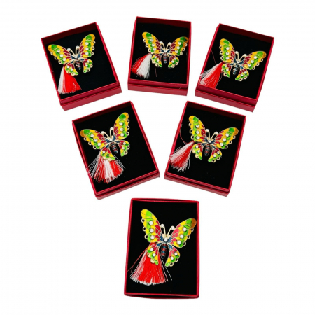 Brosa Martisor Fluturas Colorat, marime mare, ambalata in cutie rosie, 8.5×6.5×2.5cm,   [4]