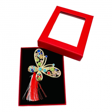 Brosa Martisor Fluturas Dragut, marime mare, ambalata in cutie rosie, 8.5×6.5×2.5cm,   [3]