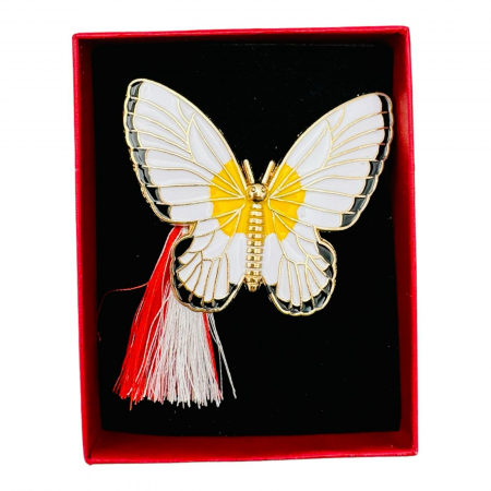 Brosa Martisor Fluturas Stilizat, marime mare, ambalata in cutie rosie, 8.5×6.5×2.5cm  [1]