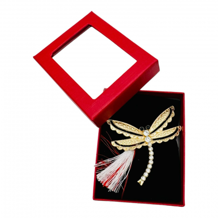 Brosa Martisor Libelula Dragalasa, marime mare, ambalata in cutie rosie, 8.5×6.5×2.5cm,   [5]