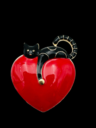 Brosa Martisor, marime mare, Cat Love, editie 2025, 6×5cm  [1]