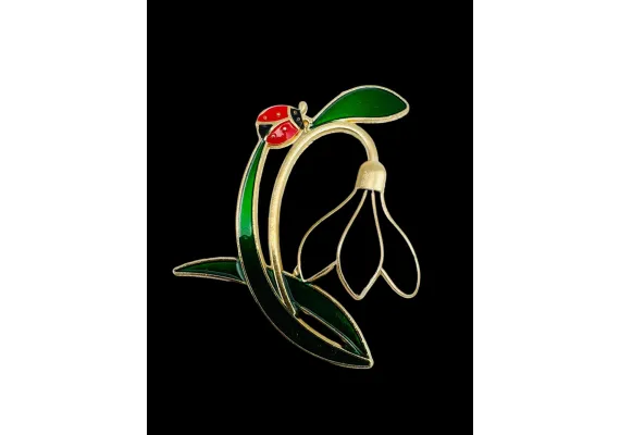Bacanie Engros - Brosa Martisor marime mare, Ghiocel Gingas, editie 2025, 6×5cm,  