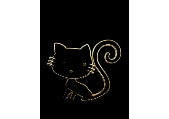 Bacanie Engros - Brosa Martisor marime mare, Pisica Neagra, editie 2025, 6×5cm,  