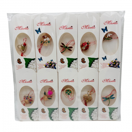 Brosa Martisor, modele combinate in set, ambalaj specific, 14×5cm  [1]