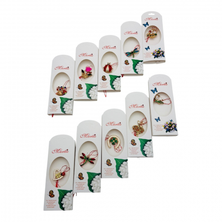 Brosa Martisor, modele combinate in set, ambalaj specific, 14×5cm  [3]