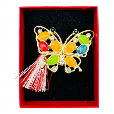 BrosaFluturas Colorat, marime mare, ambalata in cutie rosie, 8.5×6.5×2.5cm  [1]
