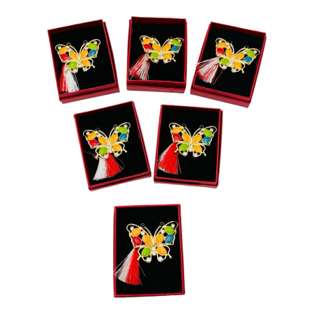 BrosaFluturas Colorat, marime mare, ambalata in cutie rosie, 8.5×6.5×2.5cm  [3]