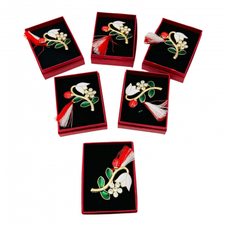 BrosaGhiocel cu Buburuza, marime mare, ambalata in cutie rosie, 8.5×6.5×2.5cm  [4]