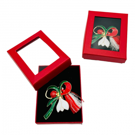 BrosaGhiocel Gingas, marime mare, ambalata in cutie rosie, 8.5×6.5×2.5cm  [4]