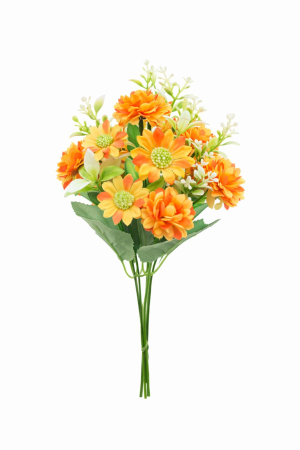 Flori Artificiale - buchet-artificial-25-de-crizanteme-portocalii
