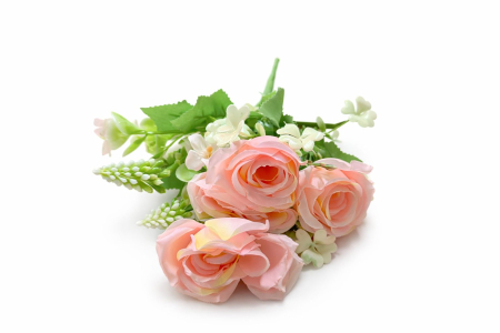 set 4 trandafiri roz pal cu flori albe decorative [1]