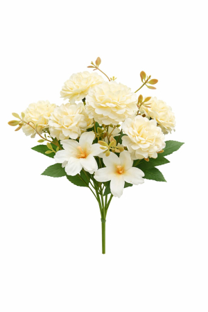 Flori Artificiale - buchet-artificial-6-bujori-3-flori-albe