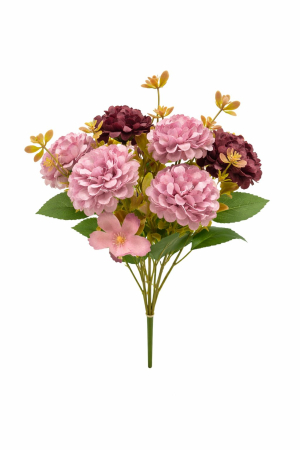 Flori Artificiale - buchet-artificial-6-bujori-3-flori-roz-cu-visiniu