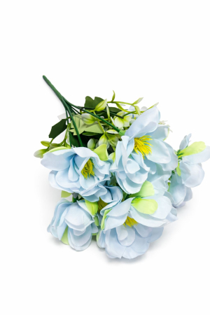 Buchet flori artificiale, 7 Bujori si flori decorative, 30 cm, Bleu [1]