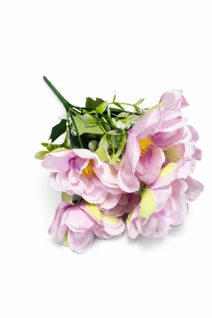 Buchet flori artificiale, 7 Bujori si flori decorative, 30 cm, Roz [1]