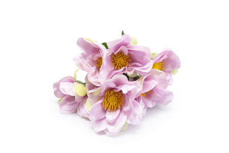 Buchet flori artificiale, 7 Bujori si flori decorative, 30 cm, Roz pal [1]