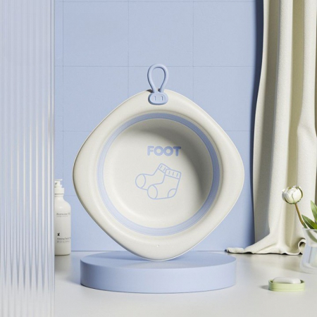 Cada Pliabila pentru Baie pentru Copii, , Cadita pentru Bebelusi, Model Romb pentru Picioare, Mov, 31.5x31.5x3.5 cm, 3L [4]