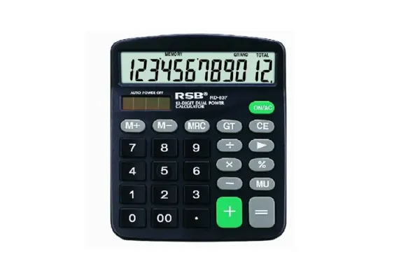 Articole pentru birou Engros - Calculator de birou, 12 digiti, ecran inclinat LCD, alimentare duala solar si baterie, functii avansate, 