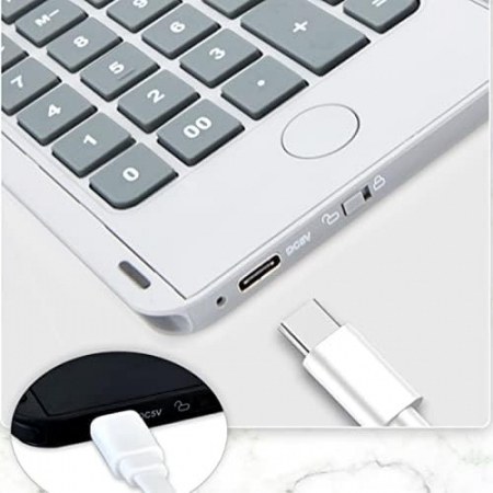 Calculator de Mana Reincarcabil cu Tabla de Scris, , Calculator Portabil, Ecran LCD, Afisaj cu 12 Cifre, Ecran de 15 cm, Culoare Alb [3]