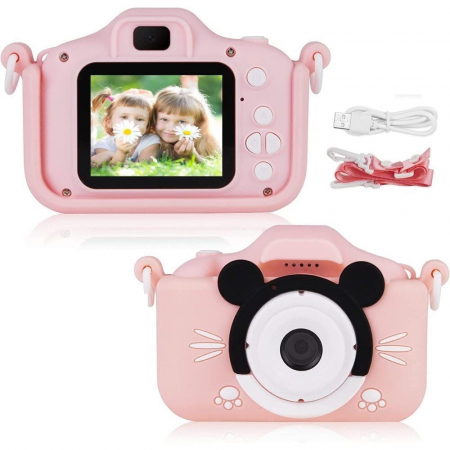 Camera foto digitala pentru copii model soricel, incarcare USB, suport card SD, display IPS, 13×12×6cm  [3]