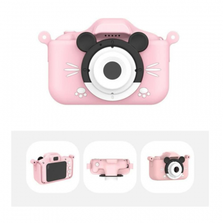 Camera foto digitala pentru copii model soricel, incarcare USB, suport card SD, display IPS, 13×12×6cm  [2]