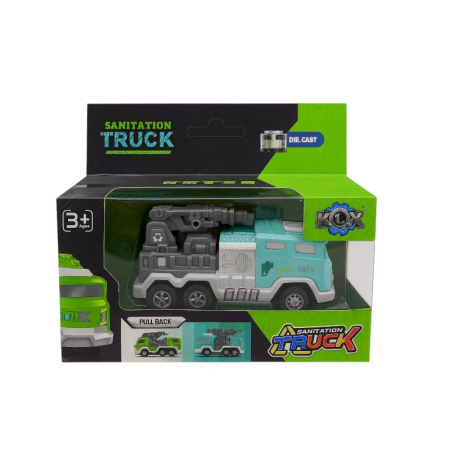 Machete si jucarii de metal - Camion Salubritate Jucarie Die-Cast Sanitation Truck – Pull Back Frictiune Copii 3+