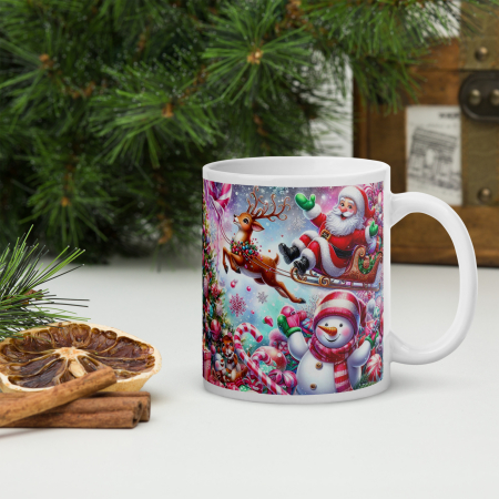 Cani tematice Craciun Engros - Cana Craciun 11 oz / 330 ml – ceramica – model festiv