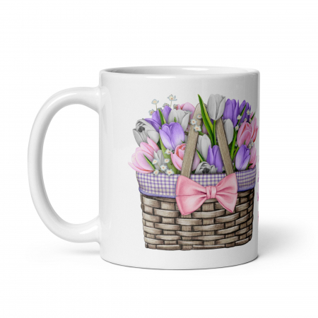 Cana cu model floral și inițială – Cadou special – 330 ml  [3]