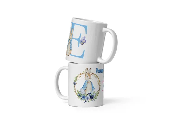 Articole pentru Casa Engros - Cana personalizata, Initiala E - Cadou Special de Paste – 11 oz. 330 ml 