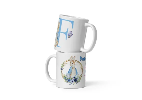 Articole pentru Casa Engros - Cana personalizata, Initiala F - Cadou Special de Paste – 11 oz. 330 ml 