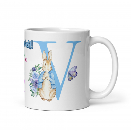 Cana personalizata, Initiala V - Cadou Special de Paste – 11 oz. 330 ml  [3]