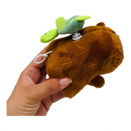 Capybara de plus 12.5cm cu broasca testoasa rotativa – jucarie adorabila si interactiva, BaoBao [1]