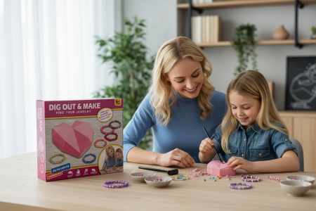 Set Creativ pentru Fetite – Descopera si Creeaza Bijuterii „Dig Out & Make”, 24x21cm [1]