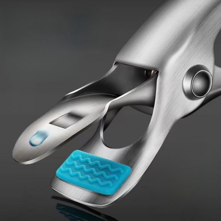 Clema pentru Boluri, , Anti-Alunecare, din Otel Inoxidabil si Silicon, de Uz Casnic, Rezistent la Temperaturi Inalte, 19.5x3.2 cm, Gri [1]