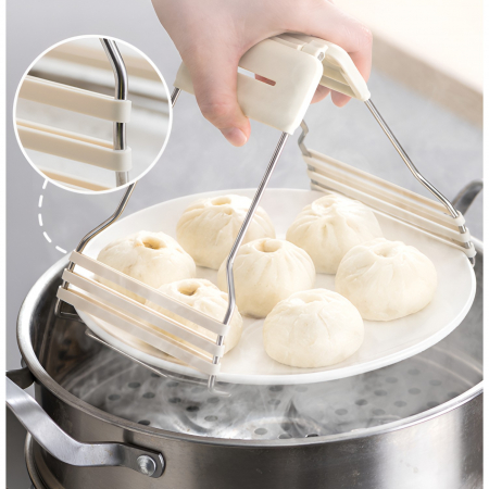 Clema pentru Boluri, , Anti-Alunecare, din Silicon, de Uz Casnic, Rezistent la Temperaturi Inalte, 17.6x11.5x5.15cm, Gri [11]