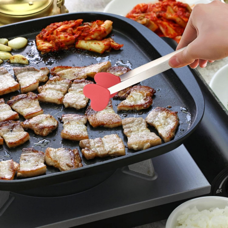 Cleste Creativ pentru Mancare, , Model Inimioare din Silicon, 14.5x3 cm, Rezistent la Temperaturi Inalte si Coroziune, Rosu [5]