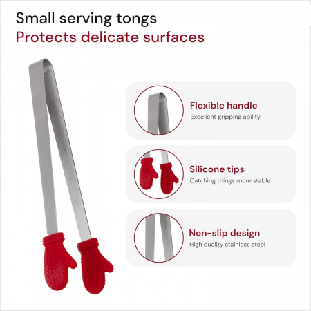 Cleste Creativ pentru Mancare, , Model Manusi din Silicon, 14.5x3 cm, Rezistent la Temperaturi Inalte si Coroziune, Rosu [5]